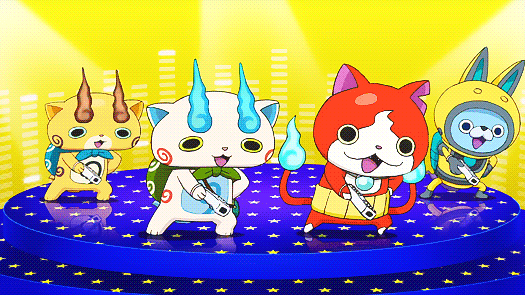 komajiro, komasan, jibanyan, usapyon - yokai watch